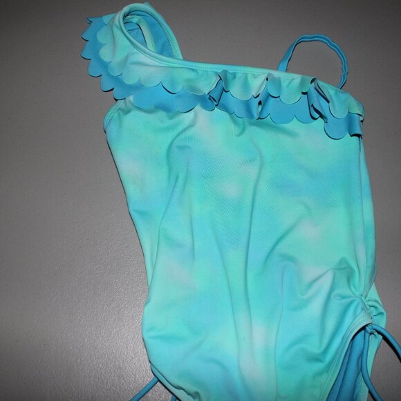 Blue & Green 1 Pcs Justice Swimsuit Size 7 - Picture 3 of 10